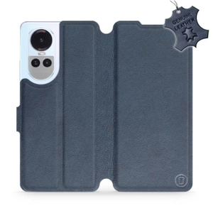 Etui ze skóry naturalnej do OPPO Reno 10 5G - wzór Blue Leather
