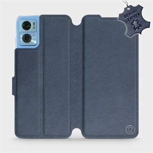 Phone Case Motorola Moto E22 - Design Blue Leather
