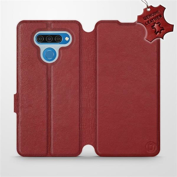 Phone Case LG Q60 - Design Dark Red Leather