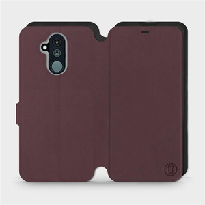 Etui Soft Touch do Huawei Mate 20 Lite - wzór Matowy burgund z czernią