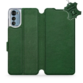 Phone Case Motorola Moto E32 - Design Green Leather