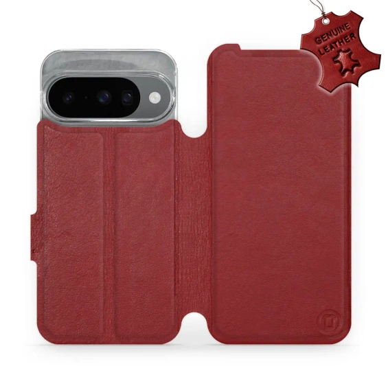 Phone Case Google Pixel 10 - Design Dark Red Leather