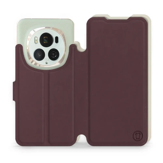 Etui Soft Touch do Huawei Honor Magic6 Pro - wzór Matowy burgund z platyną