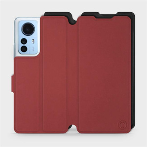 Hülle für Xiaomi 12 Pro - Farbe Dunkelrot mit Schwarz
