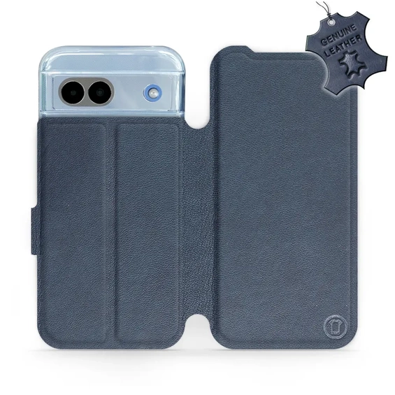 Phone Case Google Pixel 8A - Design Blue Leather