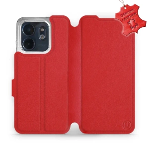 Etui ze skóry naturalnej do Infinix Smart 9 - wzór Red Leather