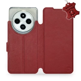 Phone Case Xiaomi Redmi 14C - Design Dark Red Leather