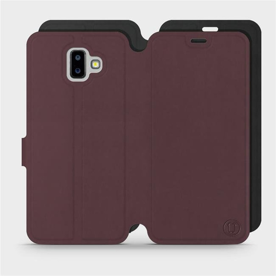 Phone Case Samsung Galaxy J6 Plus 2018 - Design Burgundy with Black