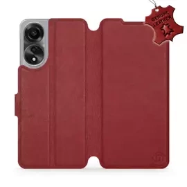 Phone Case OPPO A78 5G - Design Dark Red Leather