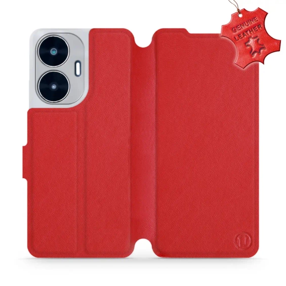 Phone Case Realme C55 - Design Red Leather