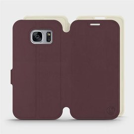Phone Case Samsung Galaxy S7 Edge - Design Burgundy with Platinum