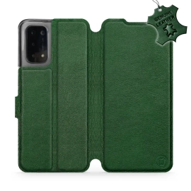 Etui ze skóry naturalnej do OPPO A74 5G - wzór Green Leather