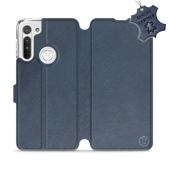 Phone Case Motorola Moto G8 - Design Blue Leather