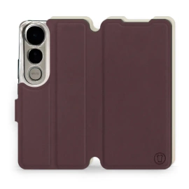 Phone Case Vivo V50 Lite - Design Burgundy with Platinum