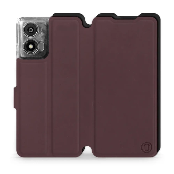 Phone Case Motorola Moto E14 - Design Burgundy with Black