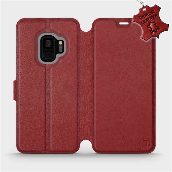 Phone Case Samsung Galaxy S9 - Design Dark Red Leather