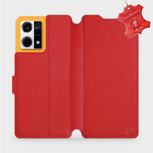 Phone Case Oppo Reno 7 4G - Design Red Leather