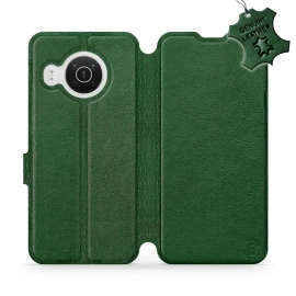 Etui ze skóry naturalnej do Nokia X20 - wzór Green Leather