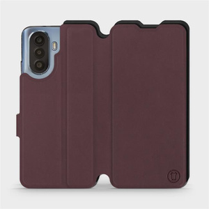 Hülle für Huawei Nova Y70 - Farbe Burgund mit Schwarz