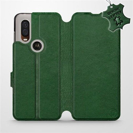 Hülle für Motorola One Vision - Farbe Green Leather