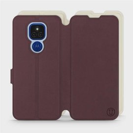 Phone Case Motorola Moto E7 Plus - Design Burgundy with Platinum