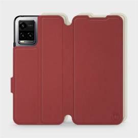 Phone Case Vivo Y21S - Design Dark Red with Platinum