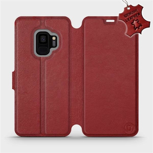 Phone Case Samsung Galaxy S9 - Design Dark Red Leather