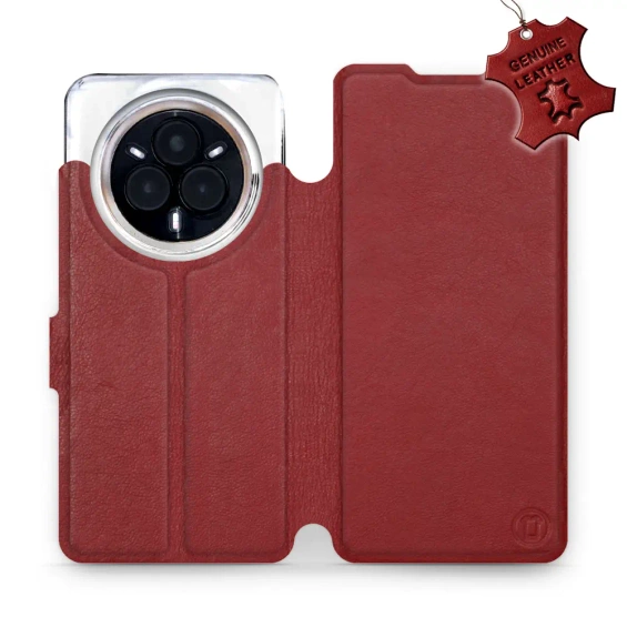 Phone Case Realme 14 Pro Plus 5G - Design Dark Red Leather