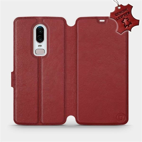Hülle für OnePlus 6 A6000 - Farbe Dark Red Leather