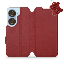 Phone Case Asus Zenfone 10 - Design Dark Red Leather