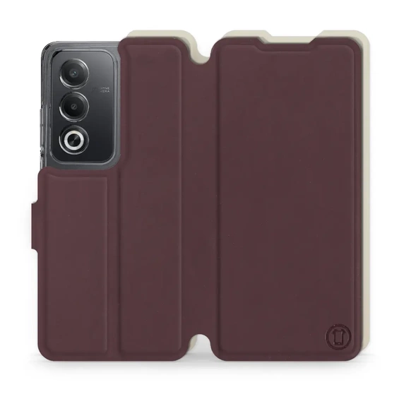 Phone Case OPPO A80 5G - Design Burgundy with Platinum