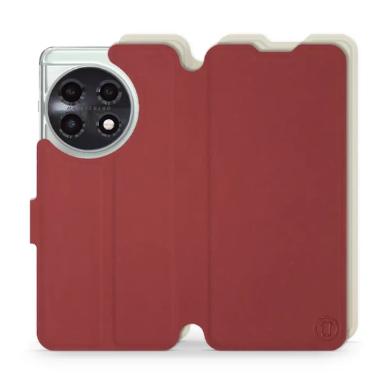 Hülle für OnePlus 11 5G - Farbe Dunkelrot mit Platin