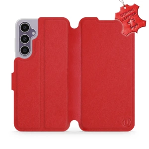 Etui ze skóry naturalnej do Samsung Galaxy S23 FE - wzór Red Leather
