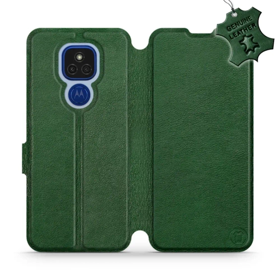 Phone Case Motorola Moto E7 Plus - Design Green Leather