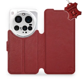 Phone Case Xiaomi 15 Ultra - Design Dark Red Leather