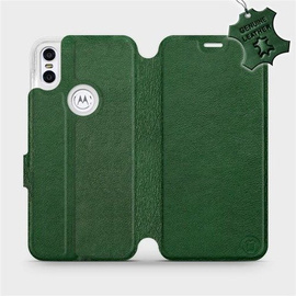 Phone Case Motorola One - Design Green Leather