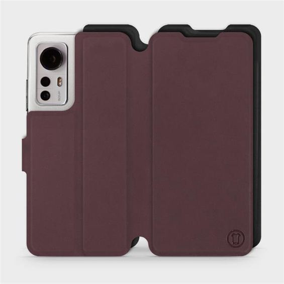 Hülle für Xiaomi 12 - Farbe Burgund mit Schwarz