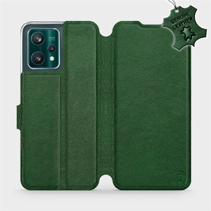 Etui ze skóry naturalnej do Realme 9 Pro Plus - wzór Green Leather
