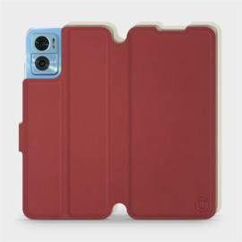 Phone Case Motorola Moto E22 - Design Dark Red with Platinum