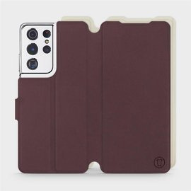 Etui Soft Touch do Samsung Galaxy S21 Ultra - wzór Matowy burgund z platyną