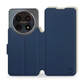 Hülle für Huawei Nova 12i - Farbe Marineblau mit Platin