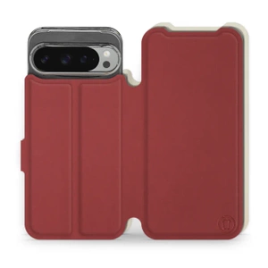 Hülle für Google Pixel 9 Pro XL - Farbe Dunkelrot mit Platin