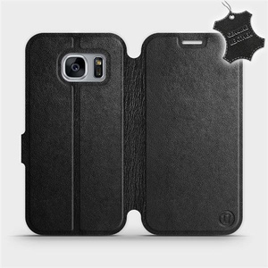 Phone Case Samsung Galaxy S7 Edge - Design Black Leather
