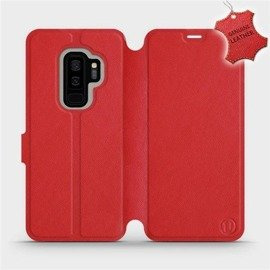 Etui ze skóry naturalnej do Samsung Galaxy S9 Plus - wzór Red Leather