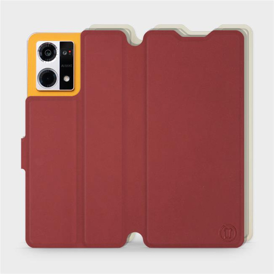Phone Case Oppo Reno 7 4G - Design Dark Red with Platinum