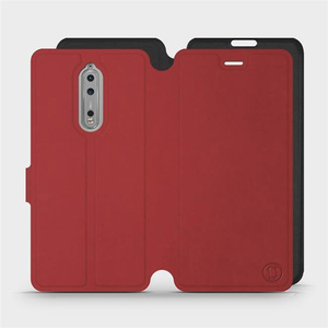 Phone Case Nokia 8 - Design Dark Red with Black