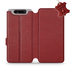 Phone Case Samsung Galaxy A80 - Design Dark Red Leather