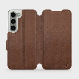 Etui ze skóry naturalnej do Samsung Galaxy S23 - wzór Brown Leather
