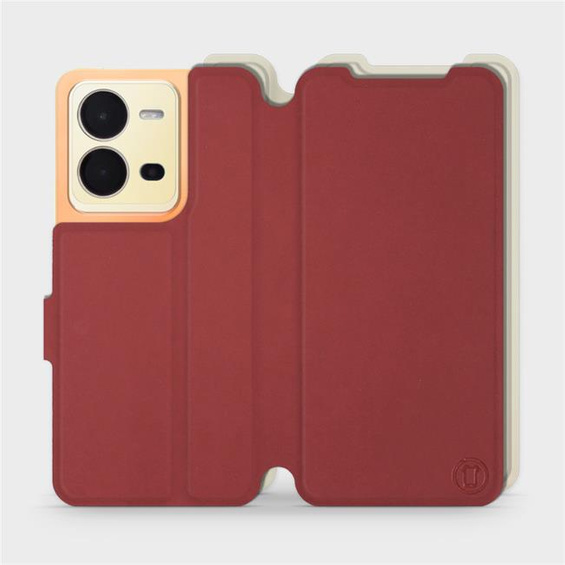 Etui Soft Touch do Vivo X80 Lite - wzór Zachodząca czerwień z platyną