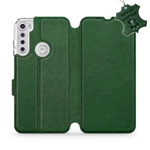 Phone Case Motorola One Fusion Plus - Design Green Leather